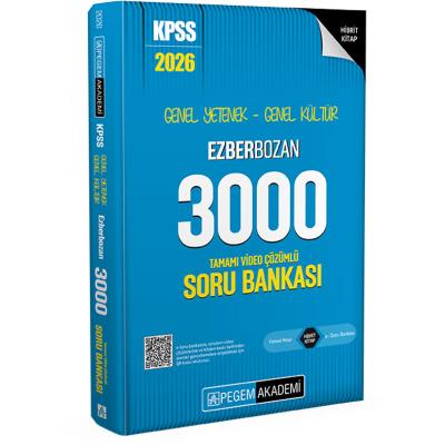Pegem Yayınları 2026 KPSS Genel Yetenek Genel Kültür Ezberbozan 3000 Tamamı Video Çözümlü Soru Bankası