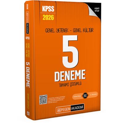 Pegem Yayınları 2026 KPSS Genel Yetenek Genel Kültür Tamamı Çözümlü 5 Deneme