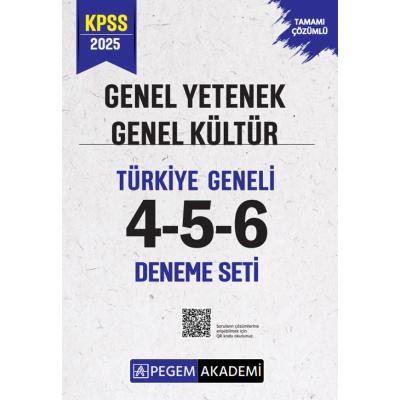 Pegem Yayınları 2025 KPSS Genel Yetenek Genel Kültür Tamamı Çözümlü Türkiye Geneli 4-5-6 (3'lü Deneme Seti)