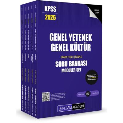 Pegem Yayınları 2026 KPSS Genel Yetenek Genel Kültür Tamamı Çözümlü Soru Bankası Seti - (5 Kitap)