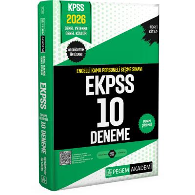 Pegem Yayınları 2026 E KPSS Engelli Kamu Personeli Seçme Sınavı Tamamı Çözümlü 10 Deneme (Ortaöğretim-Ön Lisans)