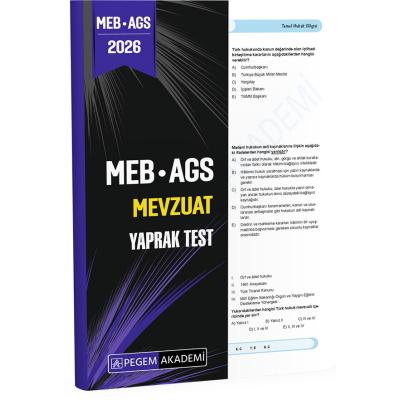 Pegem Yayınları 2026 MEB AGS Mevzuat Yaprak Test