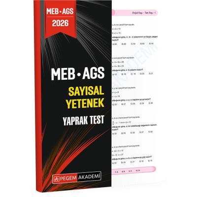 Pegem Yayınları 2026 MEB AGS Sayısal Yetenek Yaprak Test