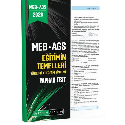 Pegem Yayınları 2026 MEB AGS Eğitimin Temelleri Türk Milli Eğitim Sistemi Yaprak Test