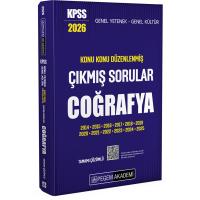 Pegem Yayınları 2026 KPSS Genel Yetenek Genel Kültür Konu Konu Düzenlenmiş Tamamı Çözümlü Çıkmış Sorular COĞRAFYA