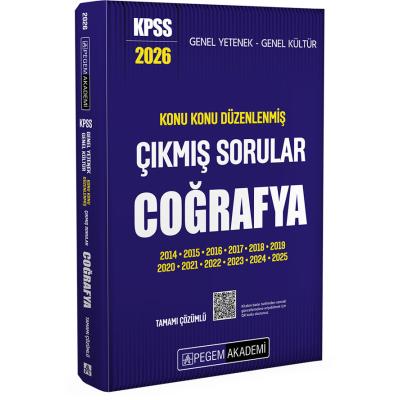 Pegem Yayınları 2026 KPSS Genel Yetenek Genel Kültür Konu Konu Düzenlenmiş Tamamı Çözümlü Çıkmış Sorular COĞRAFYA