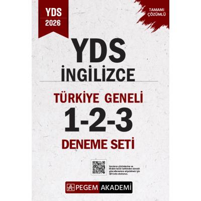 Pegem Yayınları 2026 YDS İngilizce Tamamı Çözümlü Türkiye Geneli 1-2-3 (3'lü Deneme Seti)