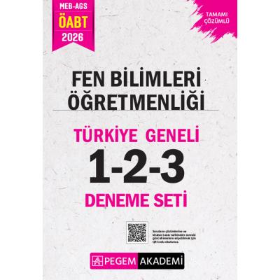 Pegem Yayınları 2026 MEB AGS ÖABT Fen Bilimleri Öğretmenliği Tamamı Çözümlü Türkiye Geneli 1-2-3 (3'lü Deneme Seti)