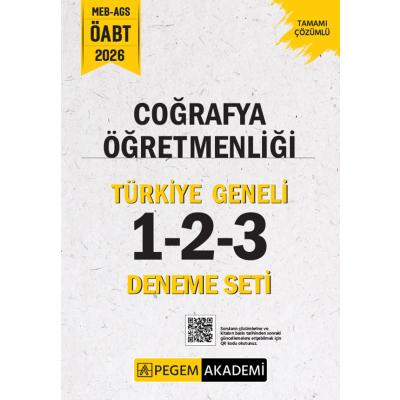 Pegem Yayınları 2026 MEB AGS ÖABT Coğrafya Öğretmenliği Tamamı Çözümlü Türkiye Geneli 1-2-3 (3'lü Deneme Seti)