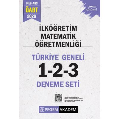Pegem Yayınları 2026 MEB AGS ÖABT İlköğretim Matematik Öğretmenliği Tamamı Çözümlü Türkiye Geneli 1-2-3 (3'lü Deneme Seti)