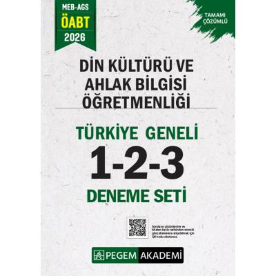 Pegem Yayınları 2026 MEB AGS ÖABT Din Kültürü ve Ahlak Bilgisi Öğretmenliği Tamamı Çözümlü Türkiye Geneli 1-2-3 (3'lü Deneme)