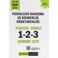 Pegem Yayınları 2026 MEB AGS ÖABT Psikolojik Danışma ve Rehberlik Öğretmenliği Tamamı Çözümlü Türkiye Geneli 1-2-3 (3'lü Deneme Seti)