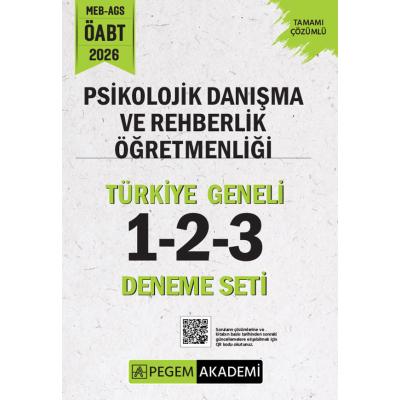 Pegem Yayınları 2026 MEB AGS ÖABT Psikolojik Danışma ve Rehberlik Öğretmenliği Tamamı Çözümlü Türkiye Geneli 1-2-3 (3'lü Deneme Seti)