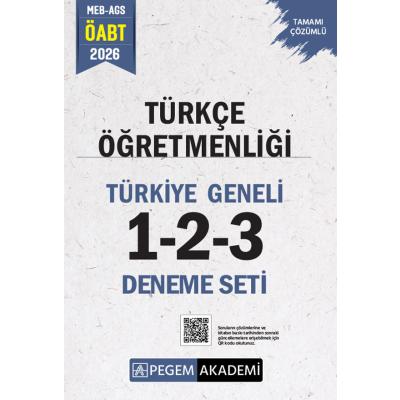 Pegem Yayınları 2026 MEB AGS ÖABT Türkçe Öğretmenliği Tamamı Çözümlü Türkiye Geneli 1-2-3 (3'lü Deneme Seti)