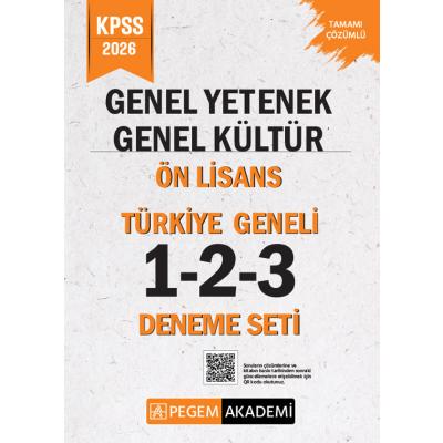 Pegem Yayınları 2026 KPSS Genel Yetenek Genel Kültür Lise Ön Lisans Tamamı Çözümlü Türkiye Geneli 1-2-3 (3'lü Deneme Seti)