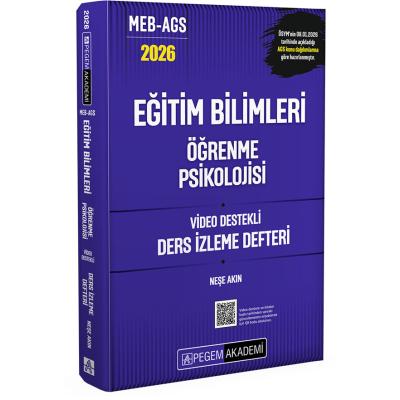 Pegem Yayınları 2026 MEB AGS Eğitim Bilimleri Öğrenme Psikolojisi Video Destekli Ders İzleme Defteri