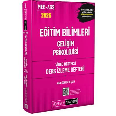 Pegem Yayınları 2026 MEB AGS Eğitim Bilimleri Gelişim Psikolojisi Video Destekli Ders İzleme Defteri