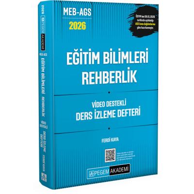 Pegem Yayınları 2026 MEB AGS Eğitim Bilimleri Rehberlik Video Destekli Ders İzleme Defteri