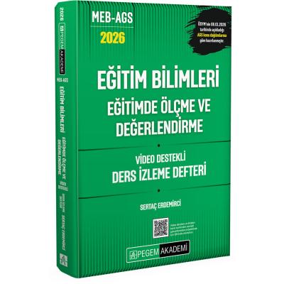Pegem Yayınları 2026 MEB AGS Eğitim Bilimleri Eğitimde Ölçme ve Değerlendirme Video Destekli Ders İzleme Defteri