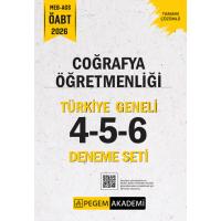 Pegem Yayınları 2026 MEB AGS ÖABT Coğrafya Öğretmenliği Tamamı Çözümlü Türkiye Geneli 4-5-6 (3'lü Deneme Seti)