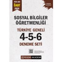 Pegem Yayınları 2026 MEB AGS ÖABT Sosyal Bilgiler Öğretmenliği Tamamı Çözümlü Türkiye Geneli 4-5-6 (3'lü Deneme Seti)