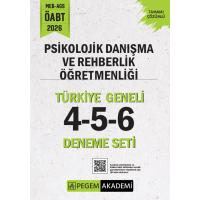 Pegem Yayınları 2026 MEB AGS ÖABT Psikolojik Danışma ve Rehberlik Öğretmenliği Tamamı Çözümlü Türkiye Geneli 4-5-6 (3'lü Deneme Seti)
