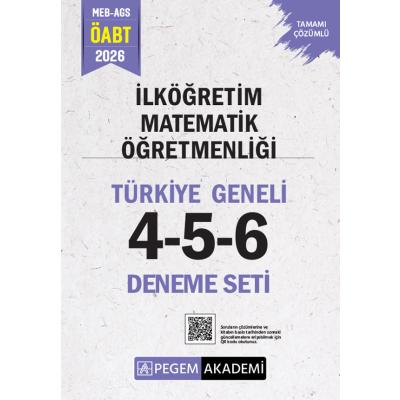 Pegem Yayınları 2026 MEB AGS ÖABT İlköğretim Matematik Öğretmenliği Tamamı Çözümlü Türkiye Geneli 4-5-6 (3'lü Deneme Seti)