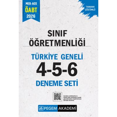 Pegem Yayınları 2026 MEB AGS ÖABT Sınıf Öğretmenliği Tamamı Çözümlü Türkiye Geneli 4-5-6 (3'lü Deneme Seti)