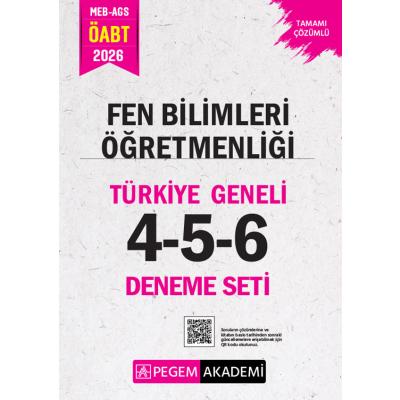 Pegem Yayınları 2026 MEB AGS ÖABT Fen Bilimleri Öğretmenliği Tamamı Çözümlü Türkiye Geneli 4-5-6 (3'lü Deneme Seti)