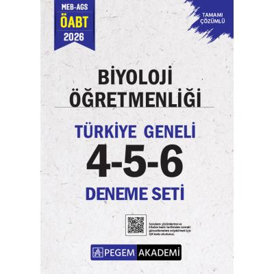 Pegem Yayınları 2026 MEB AGS ÖABT Biyoloji Öğretmenliği Tamamı Çözümlü Türkiye Geneli 4-5-6 (3'lü Deneme Seti)