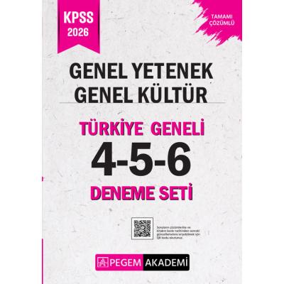 Pegem Yayınları 2026 KPSS Genel Yetenek Genel Kültür Tamamı Çözümlü Türkiye Geneli 4-5-6 (3'lü Deneme Seti)