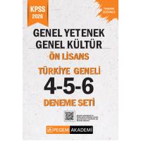Pegem Yayınları 2026 KPSS Genel Yetenek Genel Kültür Ön Lisans Tamamı Çözümlü Türkiye Geneli 4-5-6 (3'lü Deneme Seti)
