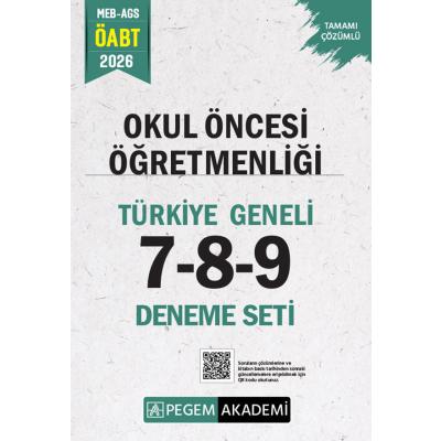 Pegem Yayınları 2026 MEB AGS ÖABT Okul Öncesi Öğretmenliği Tamamı Çözümlü Türkiye Geneli 7-8-9 (3'lü Deneme Seti)