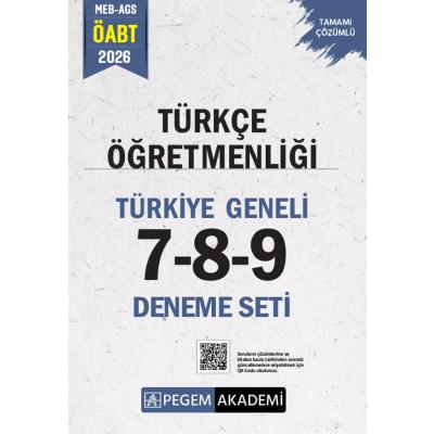 Pegem Yayınları 2026 MEB AGS ÖABT Türkçe Öğretmenliği Tamamı Çözümlü Türkiye Geneli 7-8-9 (3'lü Deneme Seti)