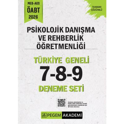 Pegem Yayınları 2026 MEB AGS ÖABT Psikolojik Danışma ve Rehberlik Öğretmenliği Tamamı Çözümlü Türkiye Geneli 7-8-9 (3'lü Deneme Seti)