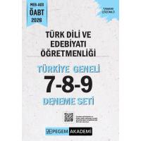 Pegem Yayınları 2026 MEB AGS ÖABT Türk Dili ve Edebiyatı Öğretmenliği Tamamı Çözümlü Türkiye Geneli 7-8-9 (3'lü Deneme Seti)