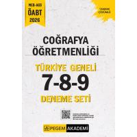 Pegem Yayınları 2026 MEB AGS ÖABT Coğrafya Öğretmenliği Tamamı Çözümlü Türkiye Geneli 7-8-9 (3'lü Deneme Seti)