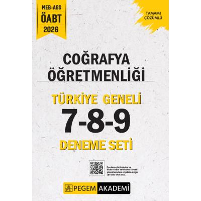 Pegem Yayınları 2026 MEB AGS ÖABT Coğrafya Öğretmenliği Tamamı Çözümlü Türkiye Geneli 7-8-9 (3'lü Deneme Seti)