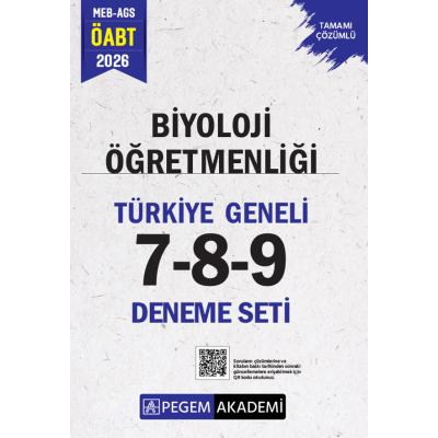 Pegem Yayınları 2026 MEB AGS ÖABT Biyoloji Öğretmenliği Tamamı Çözümlü Türkiye Geneli 7-8-9 (3'lü Deneme Seti)