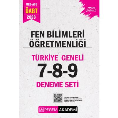 Pegem Yayınları 2026 MEB AGS ÖABT Fen Bilimleri Öğretmenliği Tamamı Çözümlü Türkiye Geneli 7-8-9 (3'lü Deneme Seti)