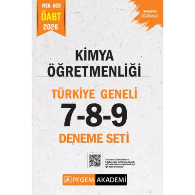 Pegem Yayınları 2026 MEB AGS ÖABT Kimya Öğretmenliği Tamamı Çözümlü Türkiye Geneli 7-8-9 (3'lü Deneme Seti)