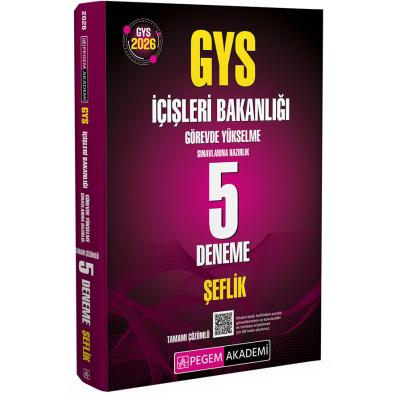 Pegem Yayınları 2026 GYS İçişleri Bakanlığı Görevde Yükselme Sınavlarına Hazırlık 5 Deneme ŞEFLİK