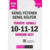 Pegem Yayınları 2026 KPSS Genel Yetenek Genel Kültür Tamamı Çözümlü Türkiye Geneli 10-11-12 (3'lü Deneme Seti)