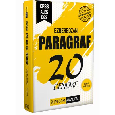 Pegem Yayınları Kpss Ales Dgs Ezberbozan Paragraf 20 Deneme