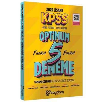 Saydam Yayınları 2025 KPSS Genel Yetenek Genel Kültür Optimum 5 Deneme Fasikül Çözümlü