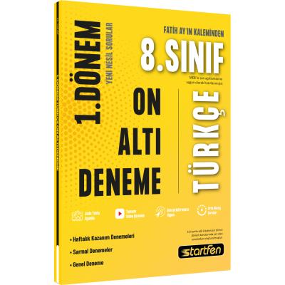 Startfen Yayınları LGS 8. Sınıf 1. Dönem 16 Türkçe Denemeleri