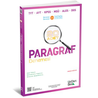 Üç Dört Beş Yayınları 2026 TYT AYT KPSS MSÜ ALES DGS Paragraf 20 Deneme