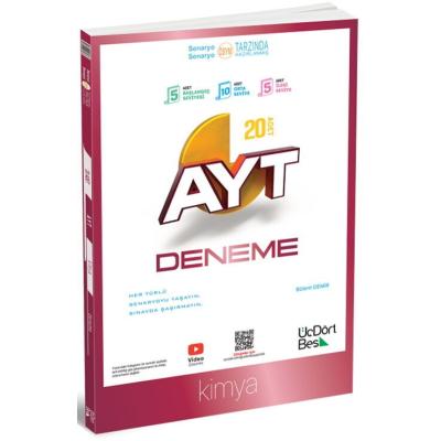 Üç Dört Beş Yayınları AYT Kimya 20 Deneme