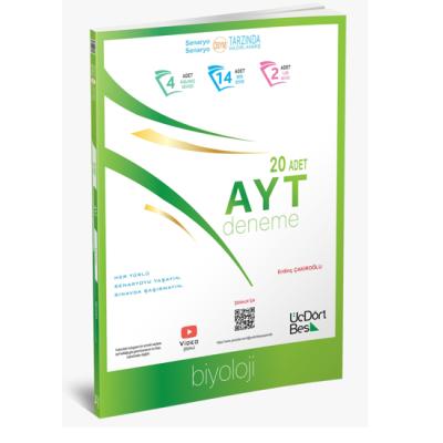 Üç Dört Beş Yayınları AYT Biyoloji 20 Deneme