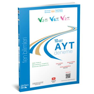 Üç Dört Beş Yayınları AYT Fen Bilimleri 10 Deneme